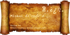 Miskei Árpád névjegykártya