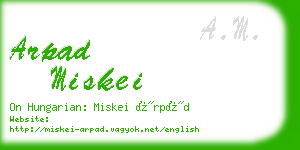 arpad miskei business card